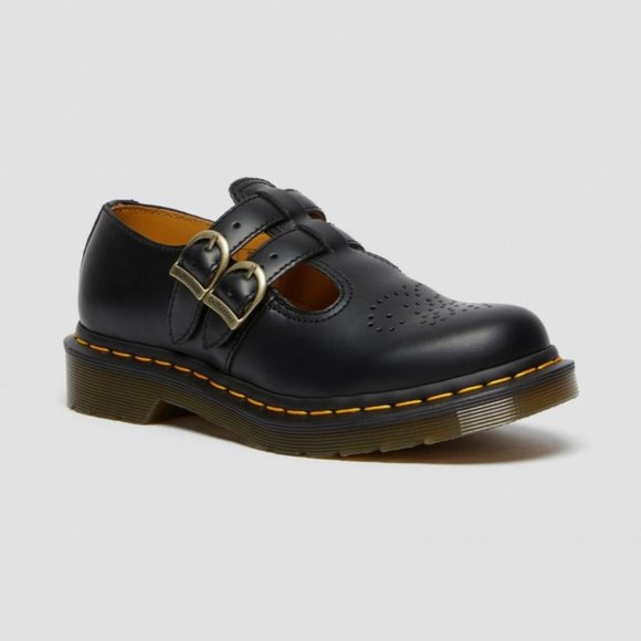 Dr. Martens Shoes - Dr. Martens Women's Black Smooth Leather Mary Janes Size 7.5